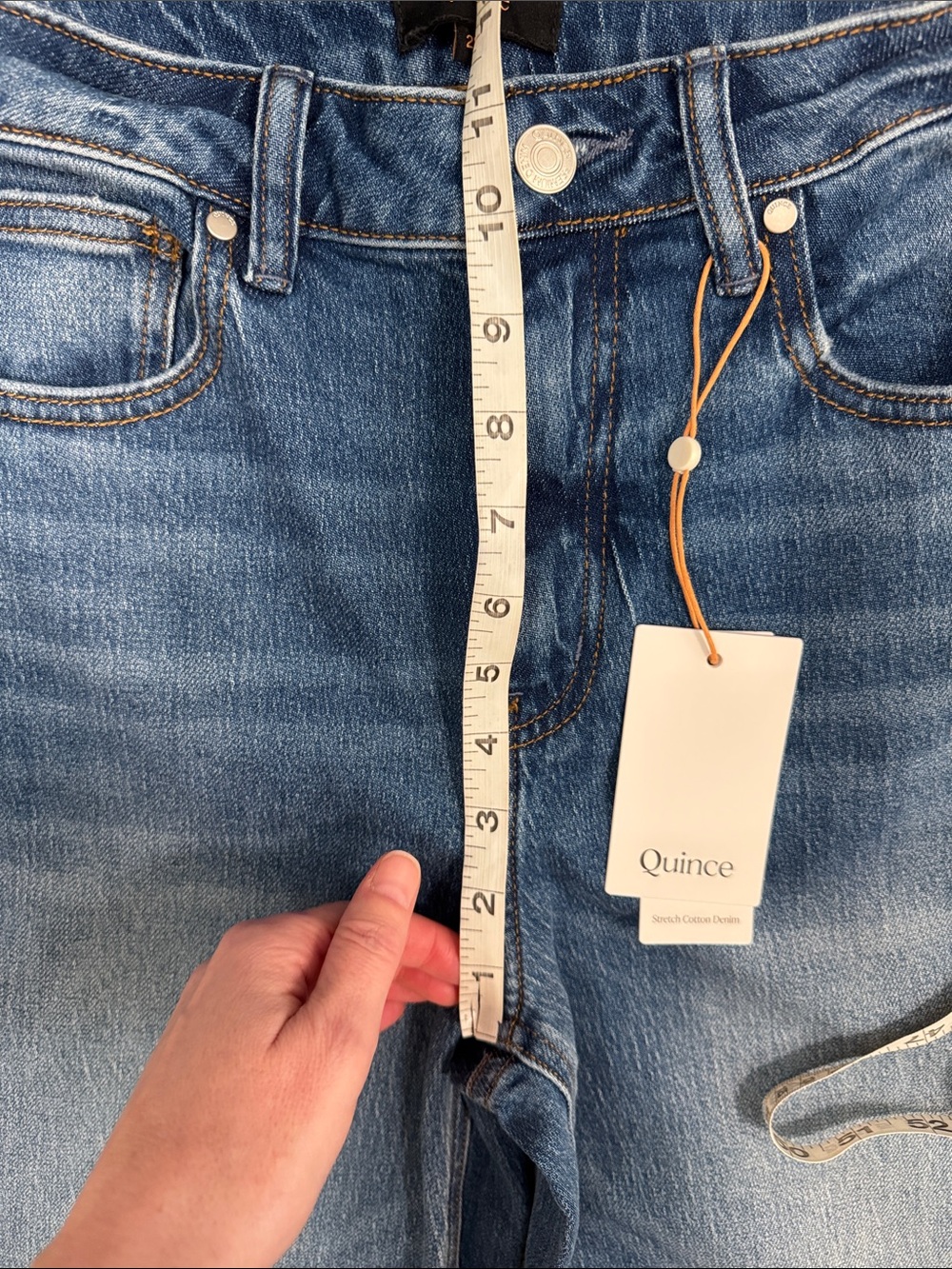 Quince NWT Bella Barrel Stretch Jeans Atlantic Blue Size 28 - Picture 11 of 15